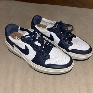Nike Air Jordan 1 Platform Navy and White Sneakers